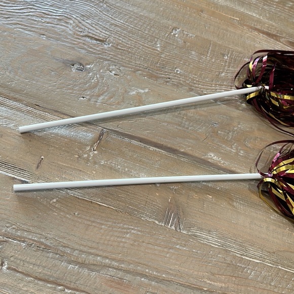 Arizona State ASU Maroon & Gold Pom Poms Set of 2 - Picture 3 of 5